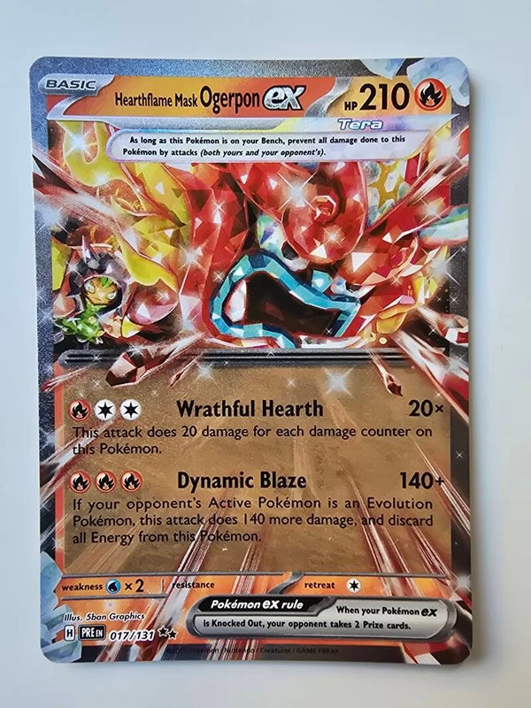 HEARTHFLAME MASK OGERPON EX (PRISMATIC EVOLUTIONS 017/131) (POKÉMON) (TRADING CARD)