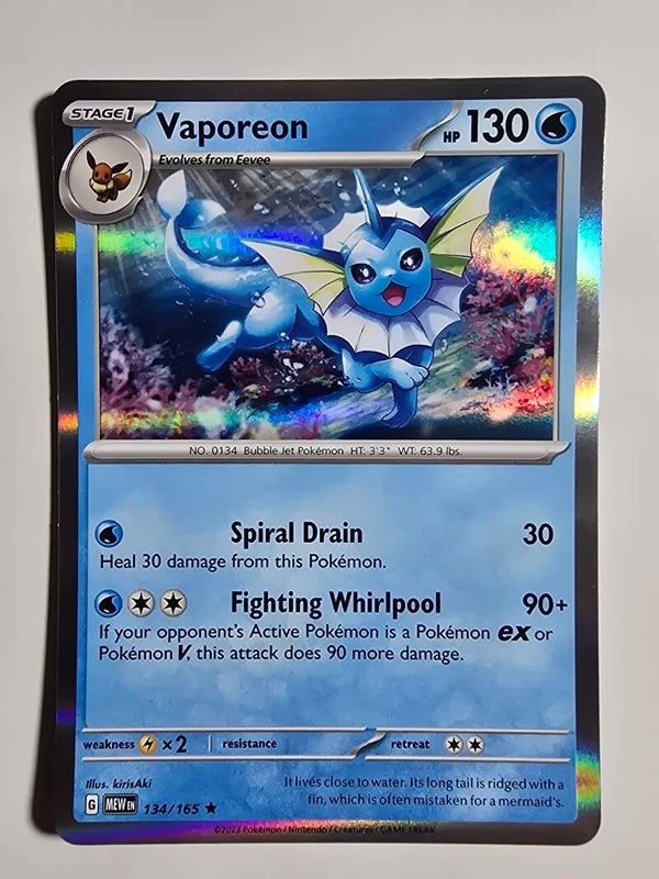 VAPOREON (POKÉMON 151 134/165) (HOLO) (POKÉMON) (TRADING CARD)