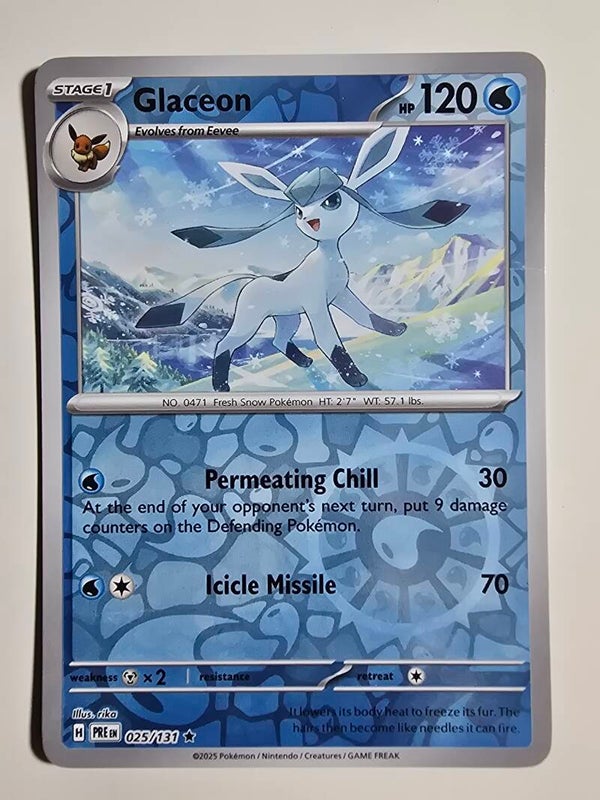 GLACEON (PRISMATIC EVOLUTIONS 025/131) (REVERSE HOLO) (POKÉMON) (TRADING CARD)