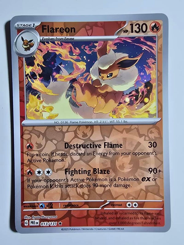 FLAREON (PRISMATIC EVOLUTIONS 013/131) (REVERSE HOLO) (POKÉMON) (TRADING CARD)