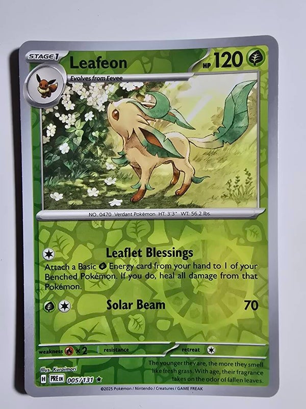 LEAFEON (PRISMATIC EVOLUTIONS 005/131) (REVERSE HOLO) (POKÉMON) (TRADING CARD)