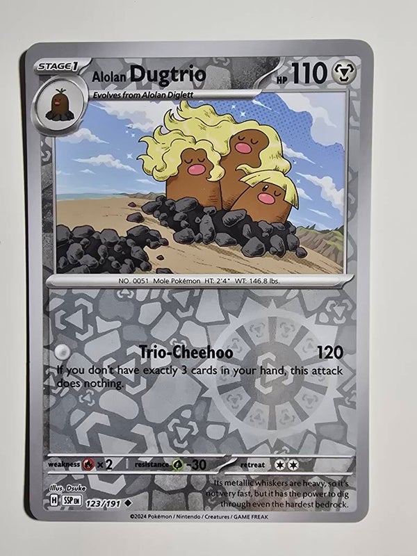 ALOLAN DUGTRIO (SURGING SPARKS 123/191) (REVERSE HOLO) (POKÉMON) (TRADING CARD)