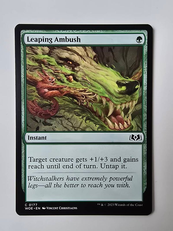 LEAPING AMBUSH (WOE) (C 0177) (MTG) (TRADING CARD)