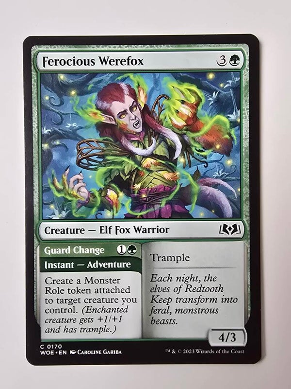 FEROCIOUS WEREFOX (WOE) (C 0170) (MTG) (TRADING CARD)