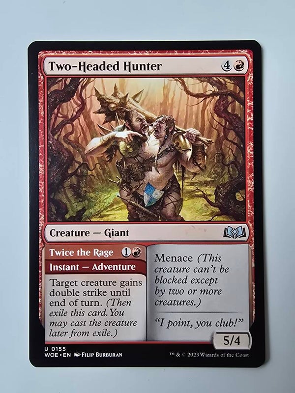 TWO-HEADED HUNTER (WOE) (U 0155) (MTG) (TRADING CARD)