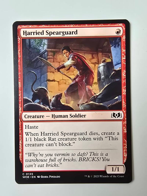 HARRIED SPEARGUARD (WOE) (C 0135) (MTG) (TRADING CARD)