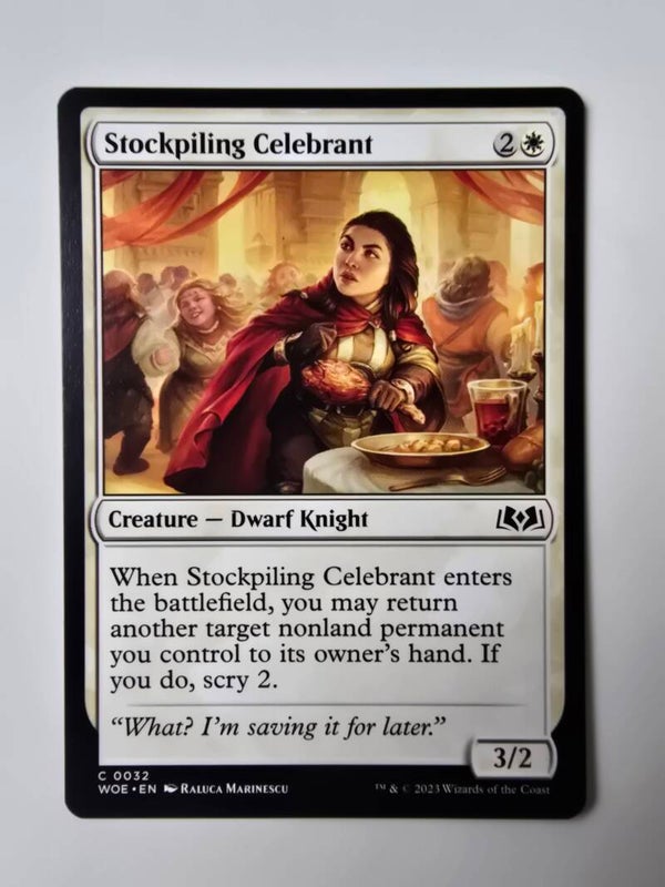 STOCKPILING CELEBRANT (WOE) (C 0032) (MTG) (TRADING CARD)
