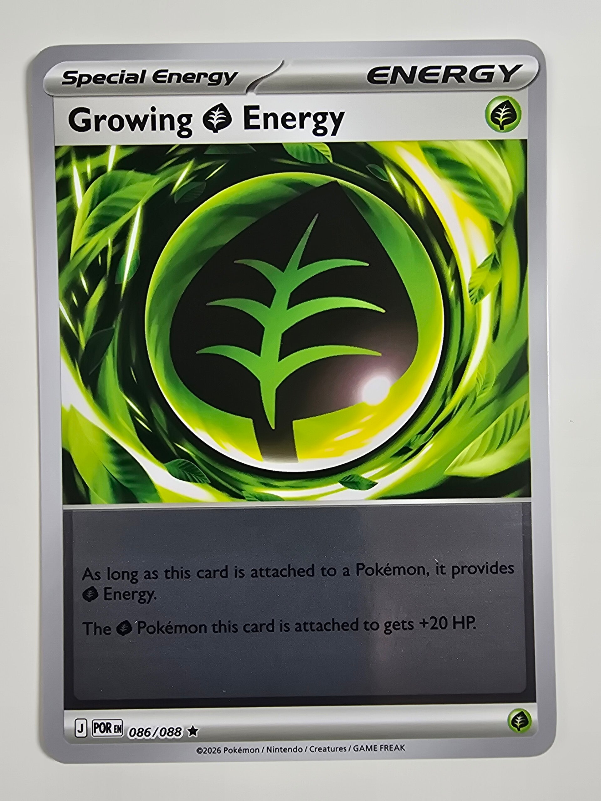 GROWING GRASS ENERGY (PERFECT ORDER 086/088) (REVERSE HOLO) (POKÉMON) (TRADING CARD)