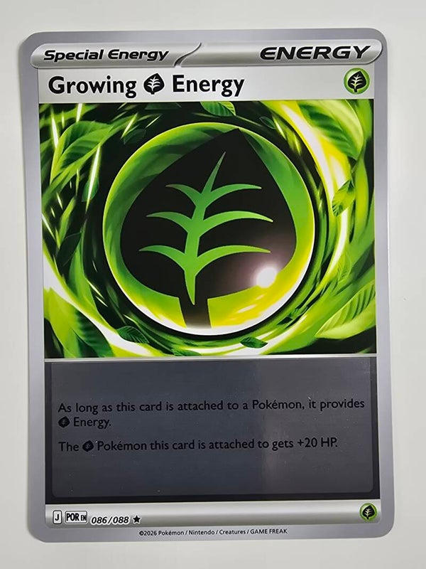 GROWING GRASS ENERGY (PERFECT ORDER 086/088) (REVERSE HOLO) (POKÉMON) (TRADING CARD)