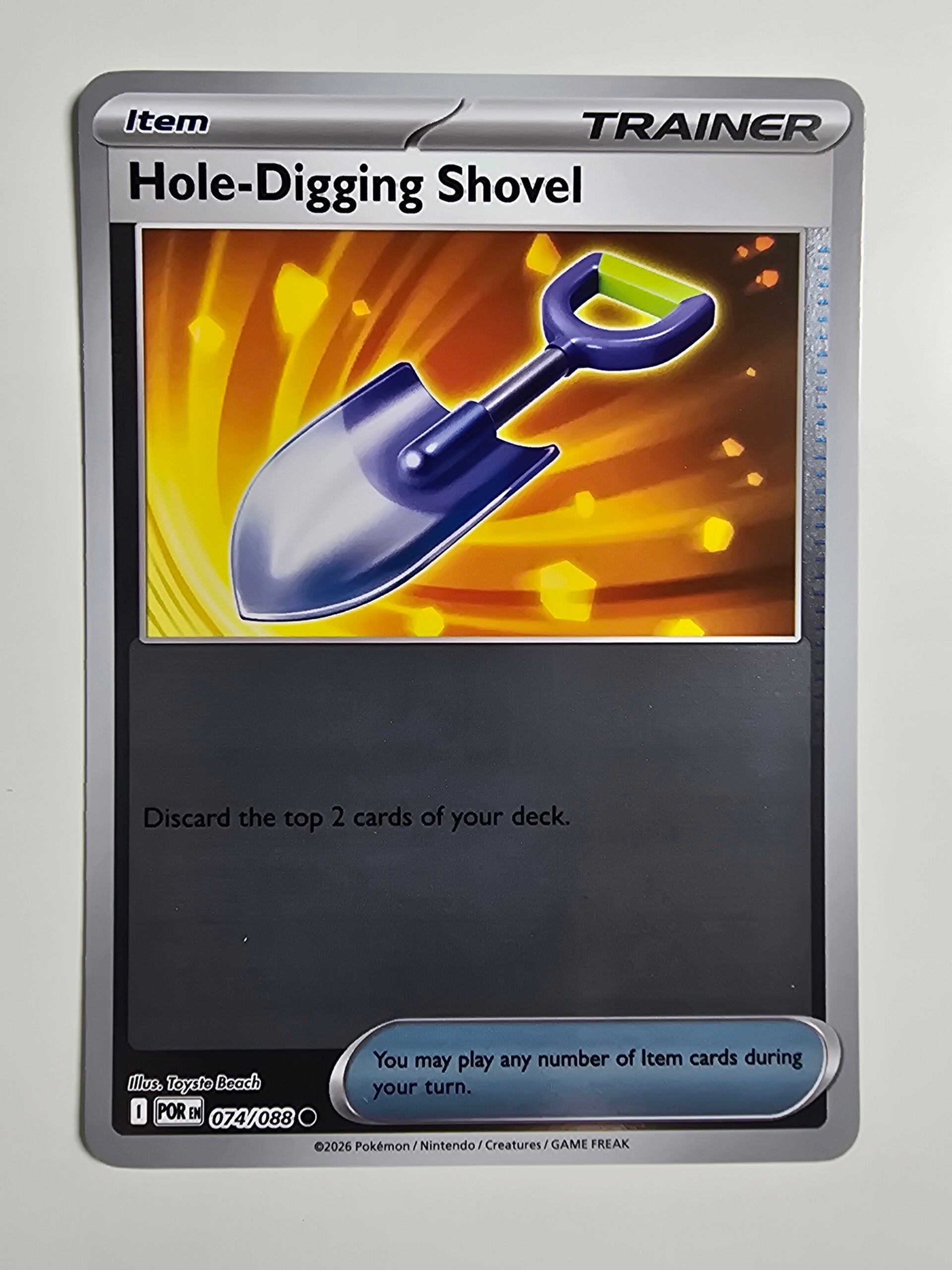 HOLE-DIGGING SHOVEL (PERFECT ORDER 074/088) (REVERSE HOLO) (POKÉMON) (TRADING CARD)