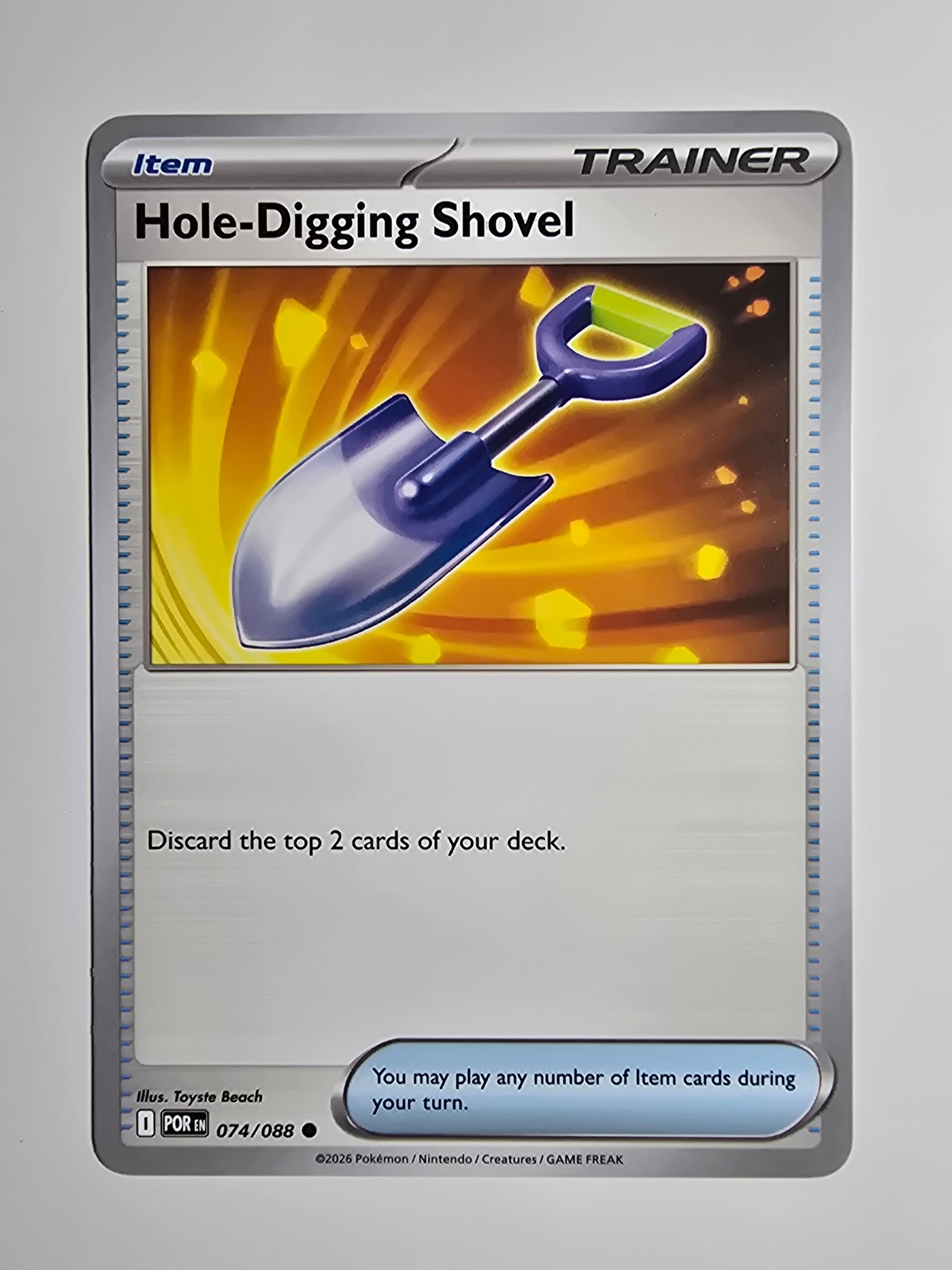 HOLE-DIGGING SHOVEL (PERFECT ORDER 074/088) (POKÉMON) (TRADING CARD)