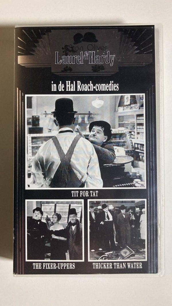 LAUREL & HARDY IN DE HAL ROACH-COMEDIES / TIT FOR TAT / THE FIXER-UPPERS / THICKER THAN WATER (VHS)