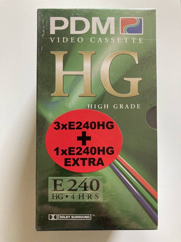 EMPTY TAPE PDM HG 240 MIN 4 HRS (4 TAPES) (IN SEAL) (VHS)