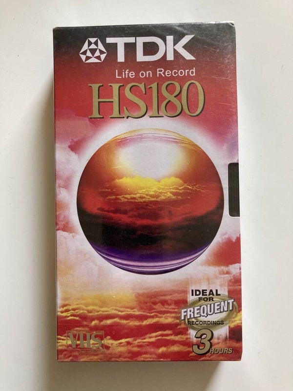 EMPTY TAPE TDK HS 180 MIN 3 HRS (IN SEAL) (VHS)