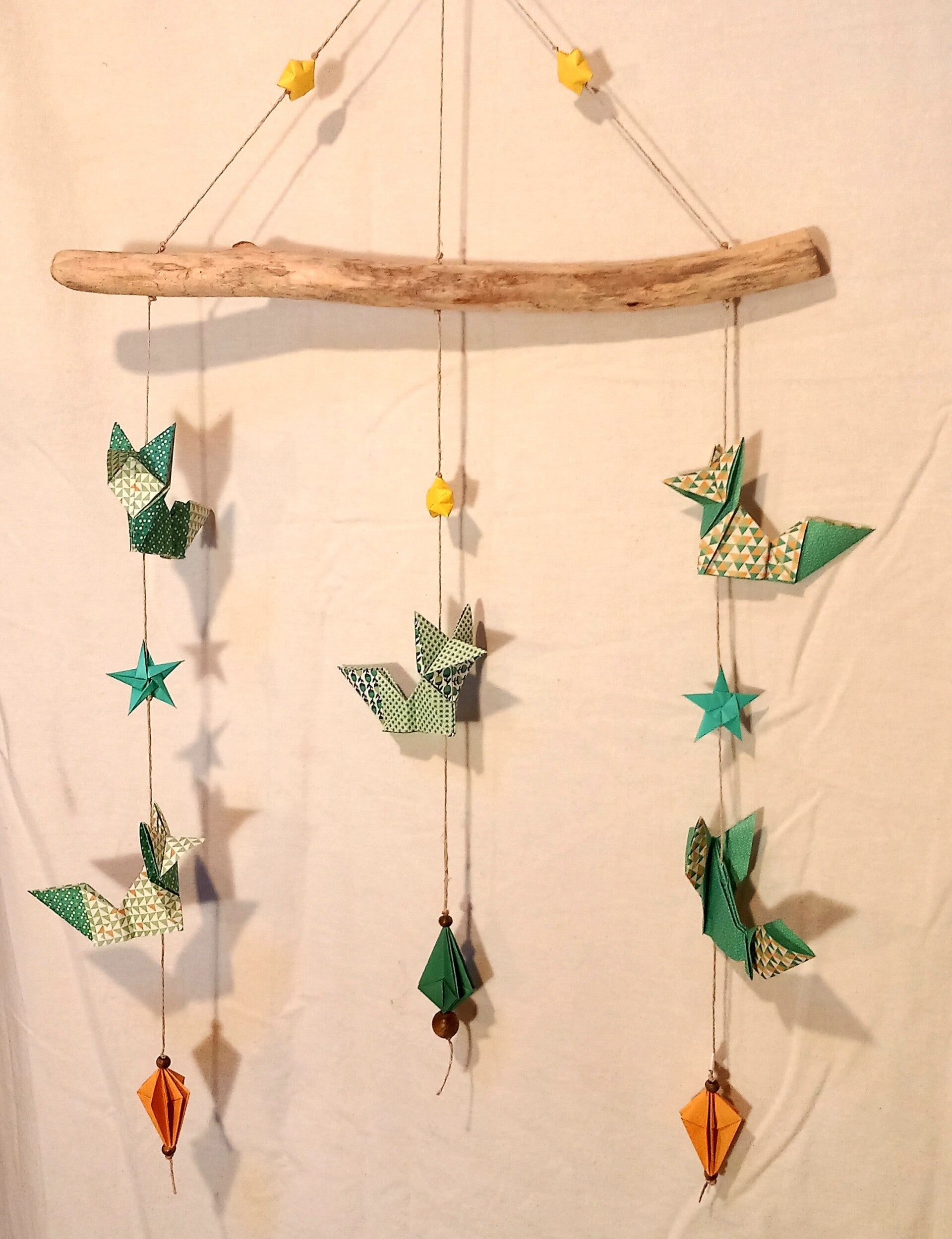 MOBILE/DÉCORATION MURALE en Origami « RENARD » 100 % fait-main