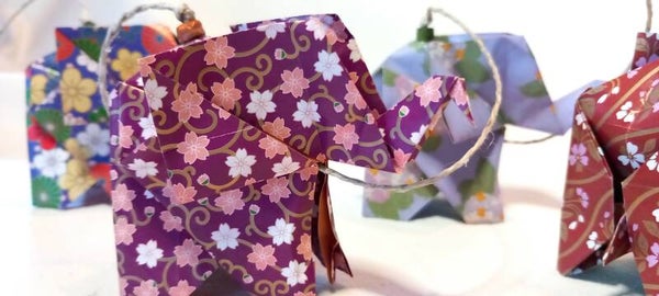 Guirlande Éléphants en Origami – Décoration Colorée et Artisanale