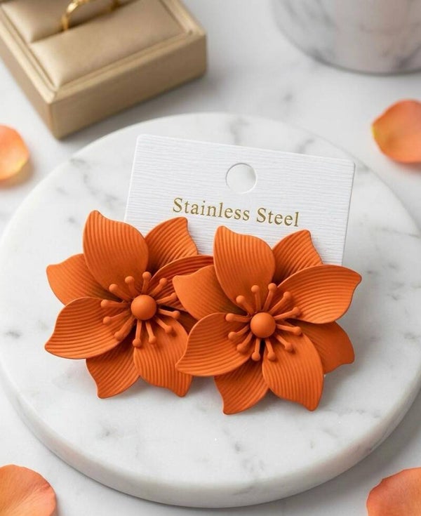 Orecchini Floral Bloom arancione