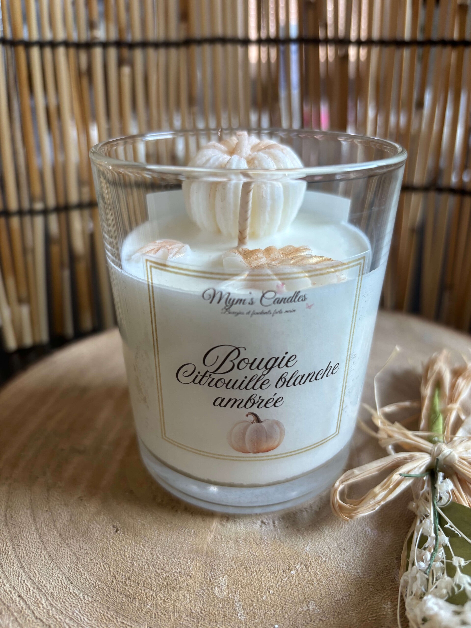 Bougie Citrouille blanche ambrée