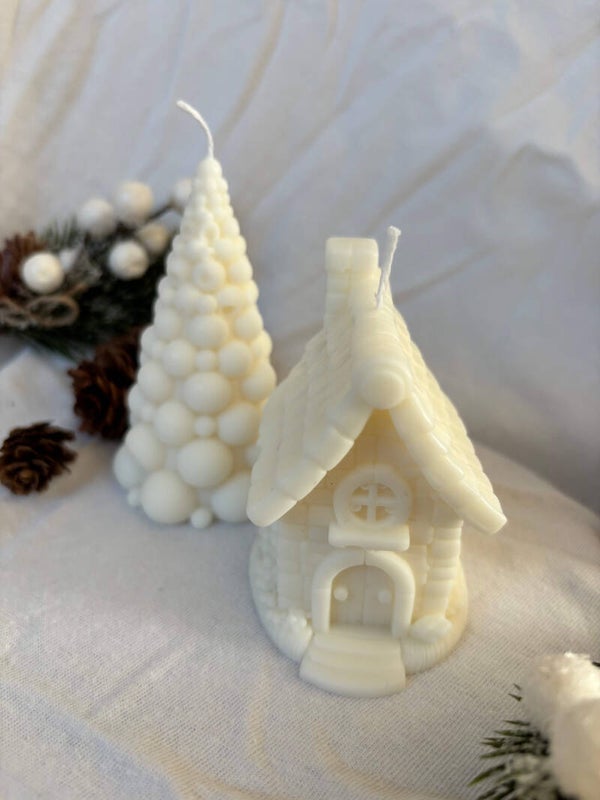 Bougies Décoratives Duo "Le Hameau Givré"