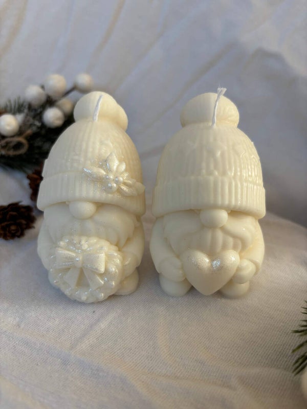 Bougies Décoratives Duo "Gnomes de Noël"