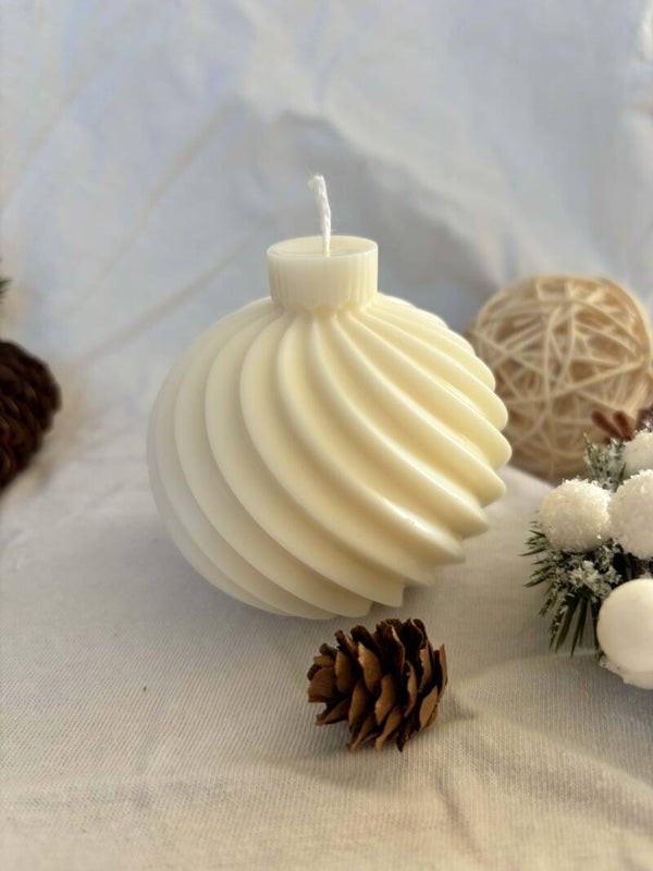 Bougie Décorative " Boule Torsadée"