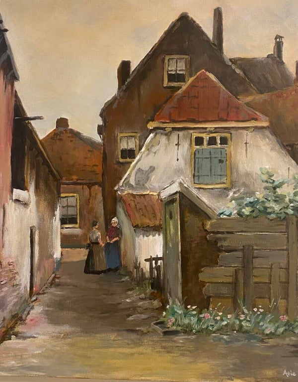 Oud steegje 50x60 cm