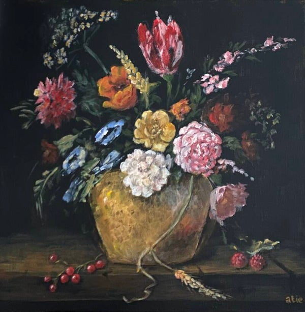 Pot met bloemen 40x50 cm