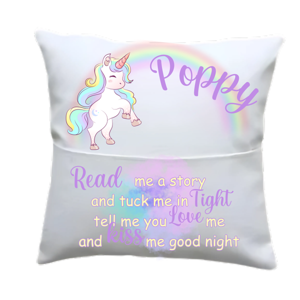 Read me a story, pocket pillow "unicorn"