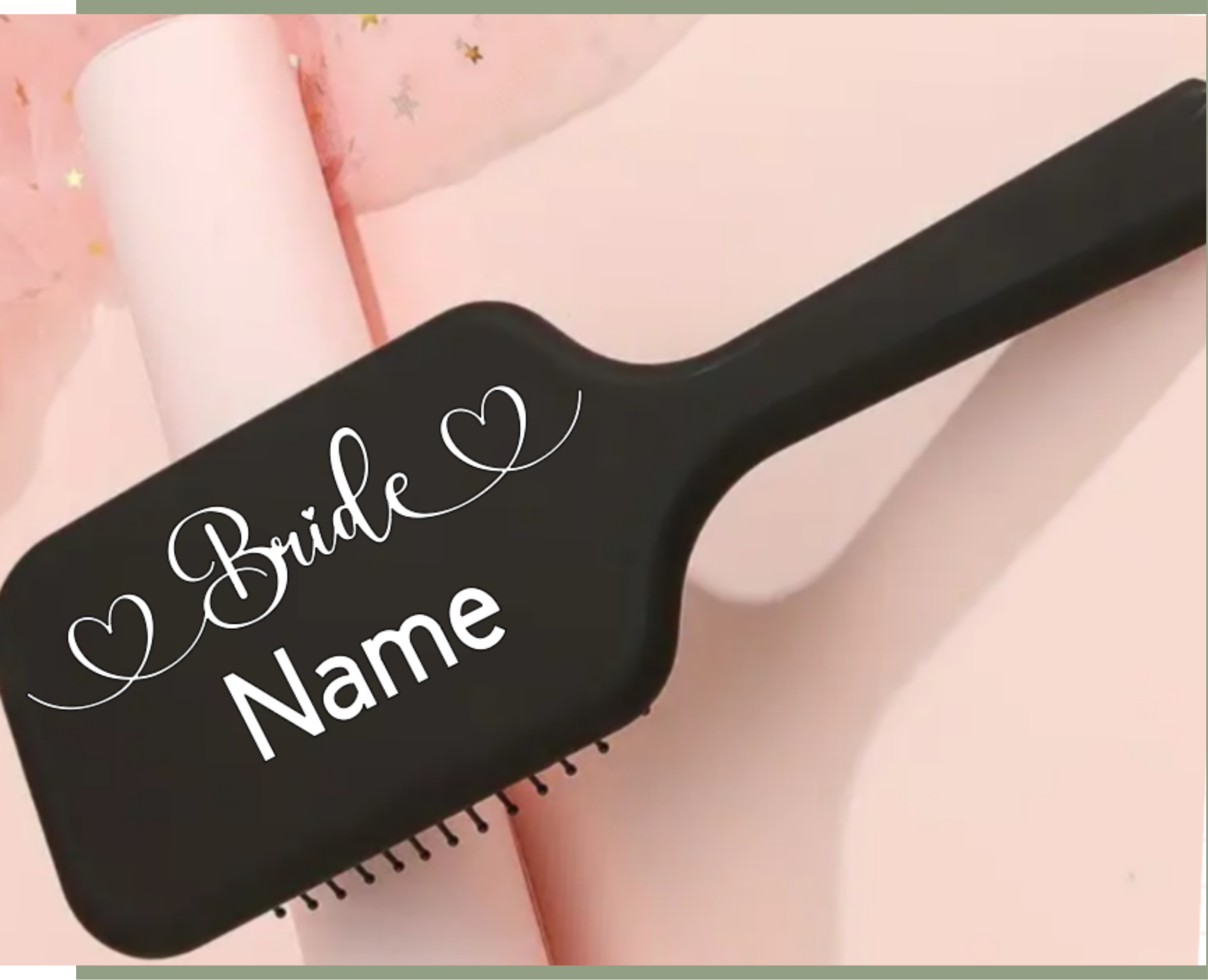 Bride and bridesmaid brushes. Add name or personalise with own text