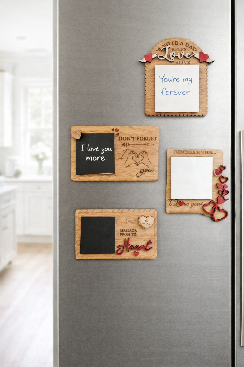 Personalised Wooden Fridge Magnet Note Board – Valentine’s Gift