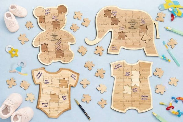 Personalised Puzzle Guest Book Alternative-Baby Shower or Maternity leaving gift.