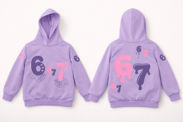 Kids "6 7" hoodie, available in various colours and sizes. Can be personalised