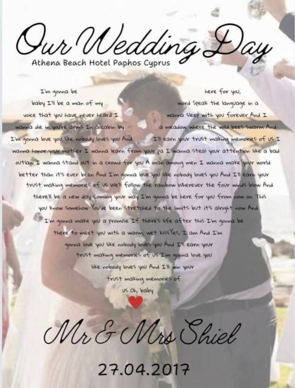 Our wedding day print