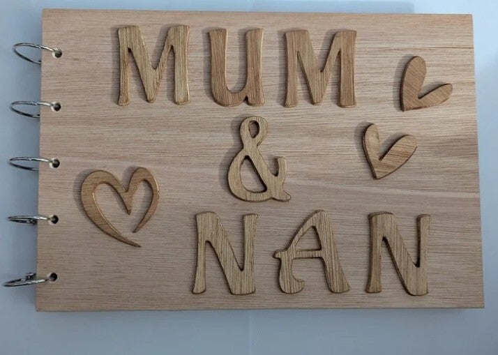 Personalised wooden raised sketch, guest,photo book