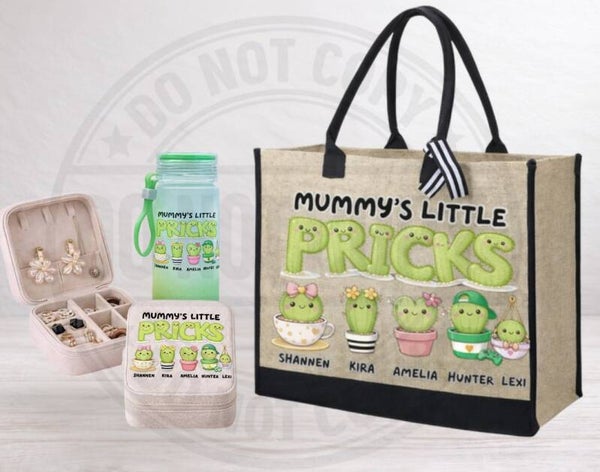 Little pricks cactus coordinated gift set – perfect for yourself or a gift for someone special. Customise with text
