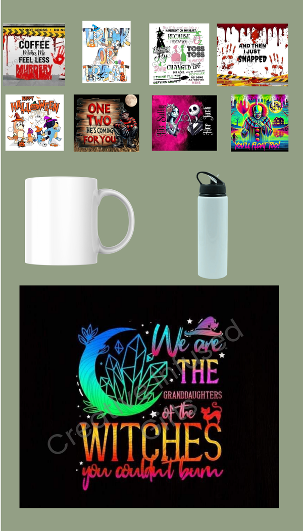 Halloween cups and bottles