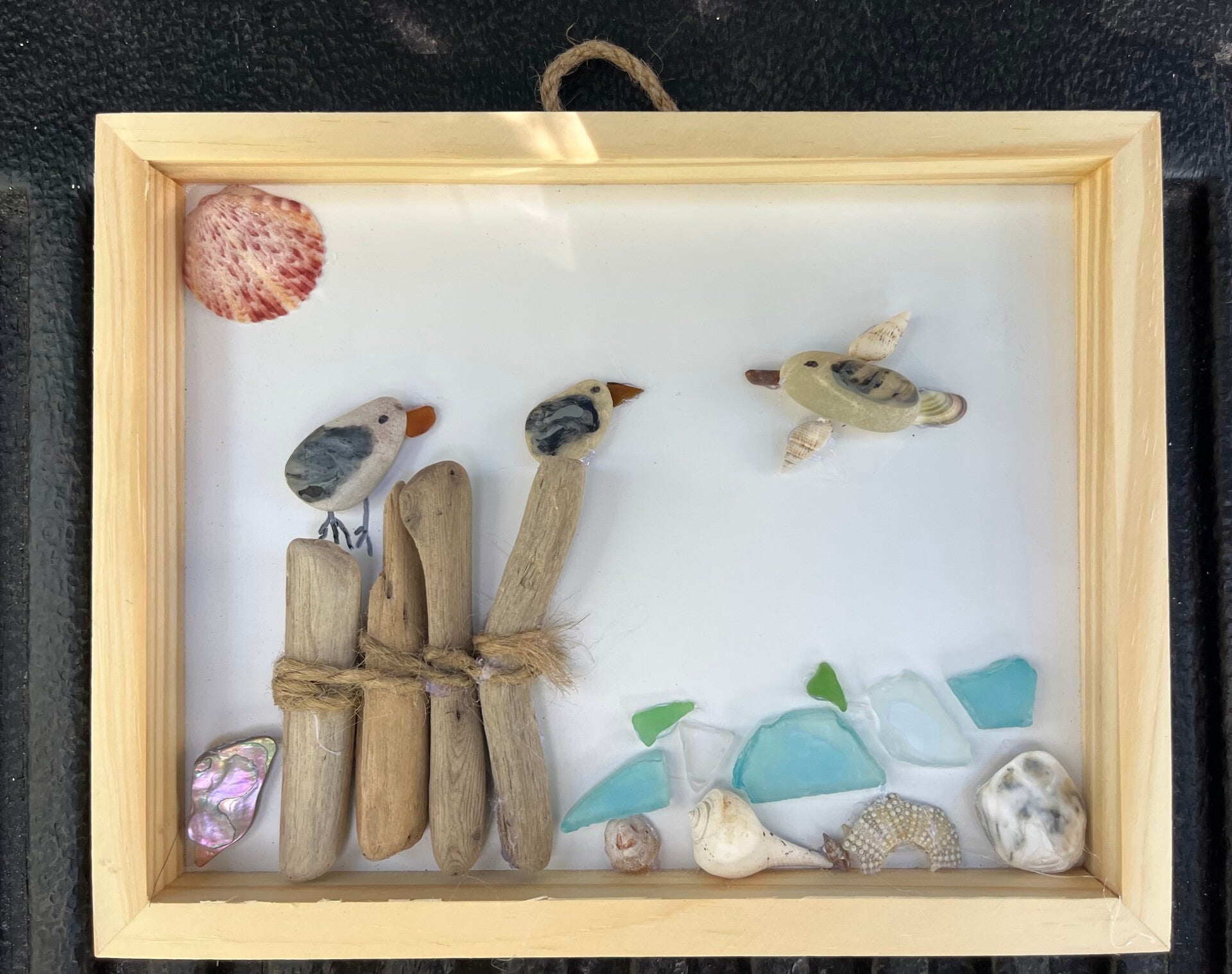 Stone bird shadow box