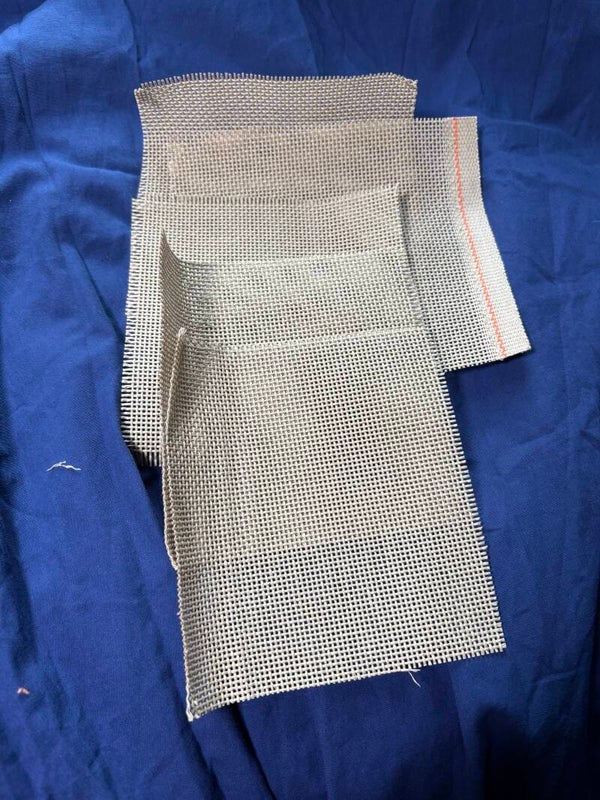 Five Needlepoint canvas 5” x 5” or so scraps