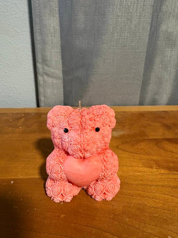 Rose Bear Candle