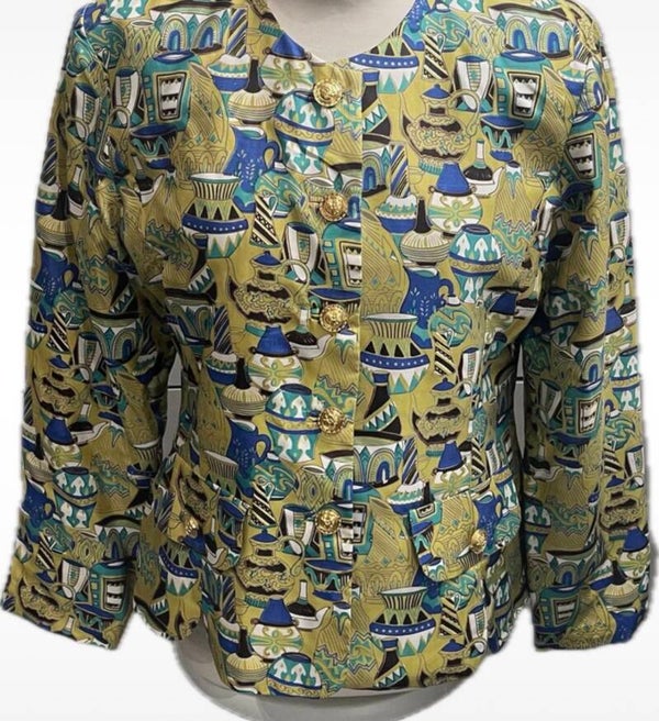 Vintage Zijden Blazer - Maat : xl