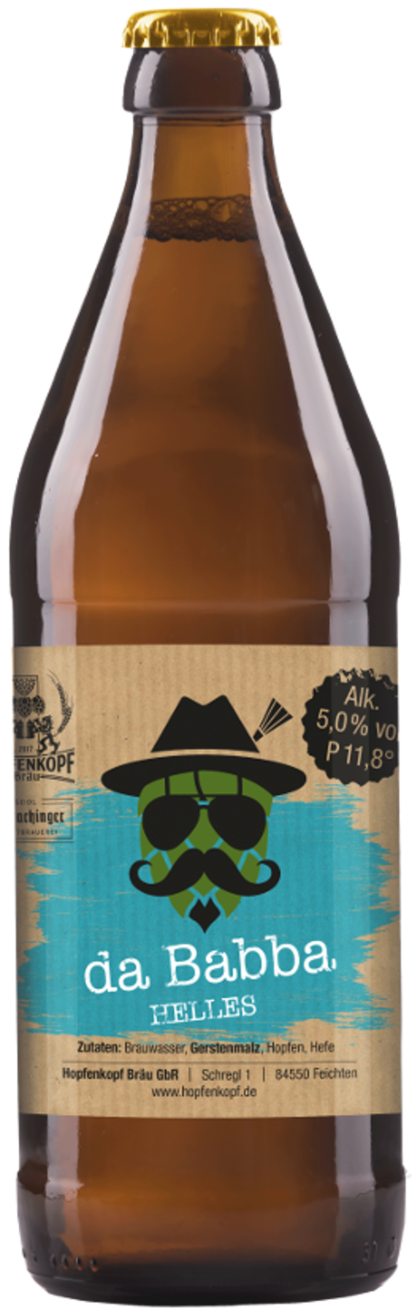 Hopfenkopf "da Babba" Hell 0,5 Liter