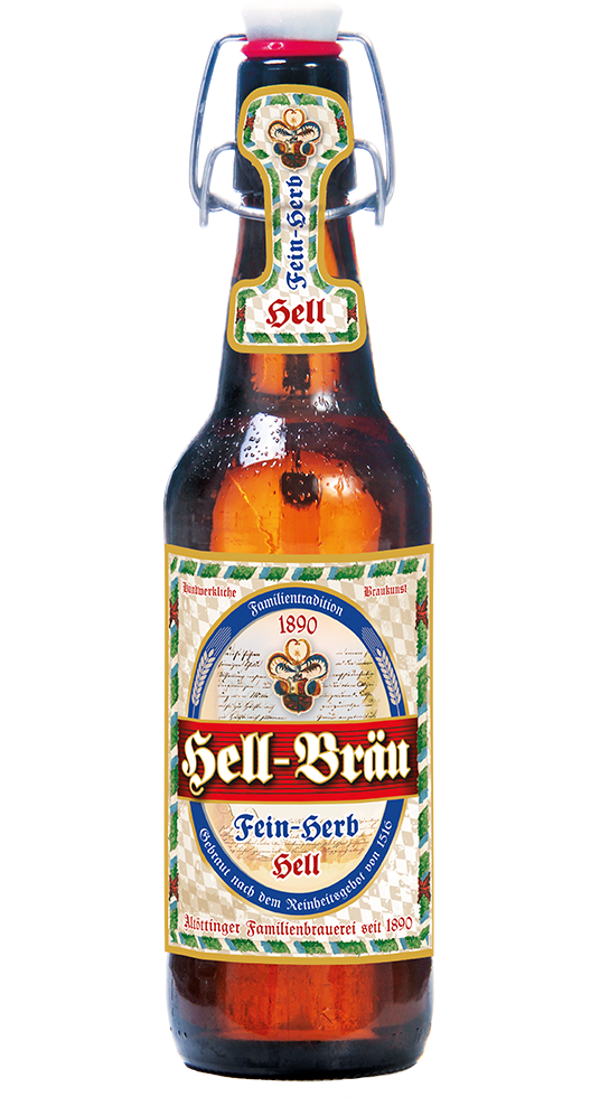 Altöttinger Hell-Bräu "Fein-Herb" Hell 0,5 Liter Bügelflasche