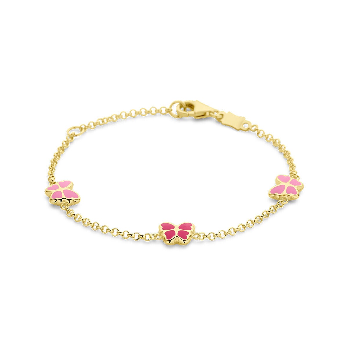 armband vlinders 11 - 13 cm 14k goud
