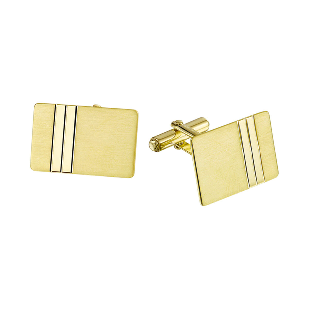 manchetknopen poli/mat gediamanteerd 14k goud