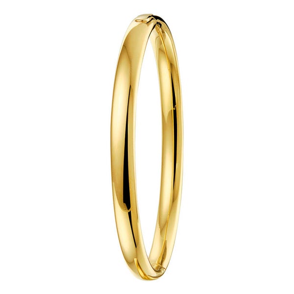 14 krt gouden dames bangle scharnier ovale buis 6 x 60 mm