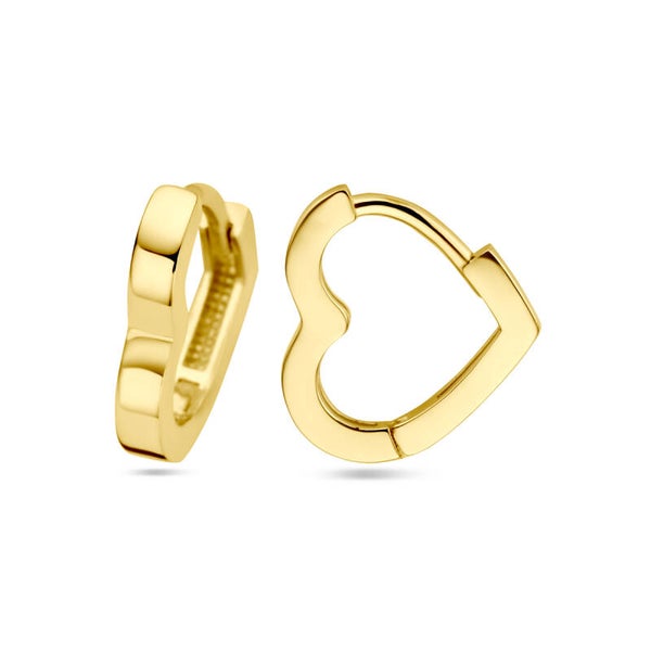 4 krt gouden dames klapoorringen hart gepolijst