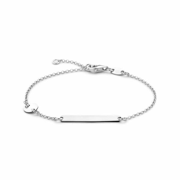 graveerarmband cirkel en plaat 3,5 mm 14 - 16 cm zilver