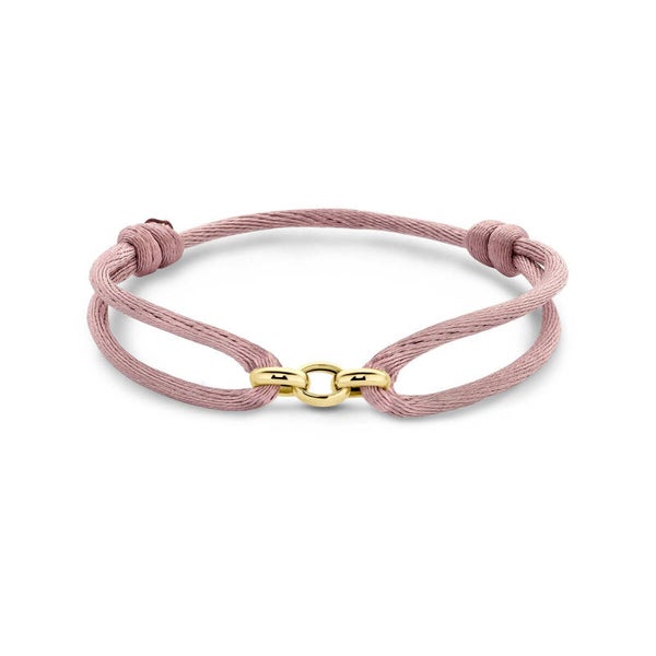armband satijn zacht roze 13 - 26 cm 14k