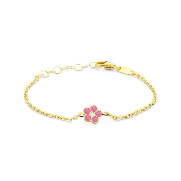 armband bloem 11 + 2 cm 14k goud