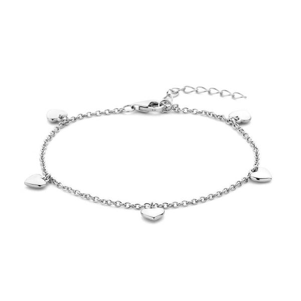 armband hartjes 13 + 3 cm Zilver